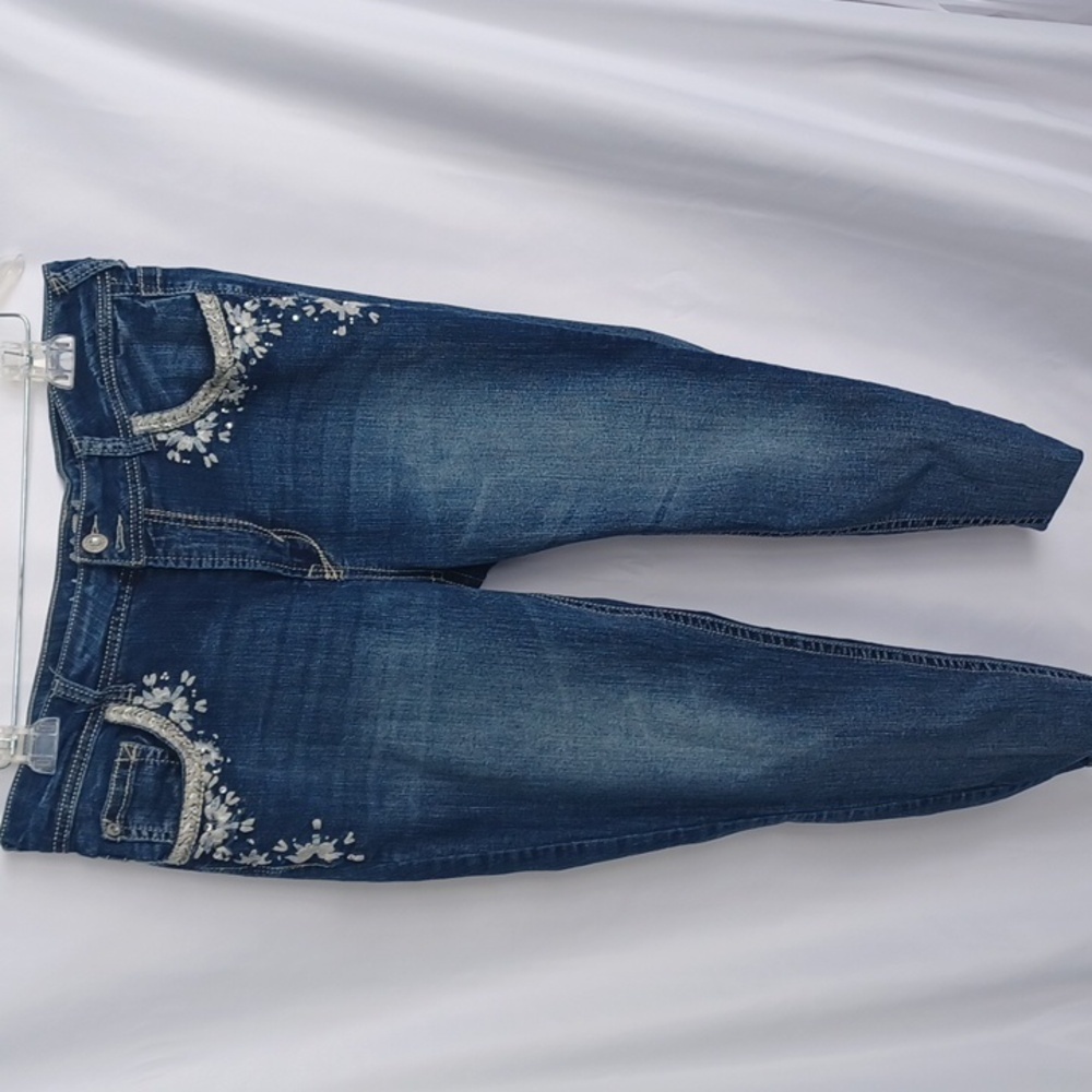 Embellished Dark Blue Women's Jeans